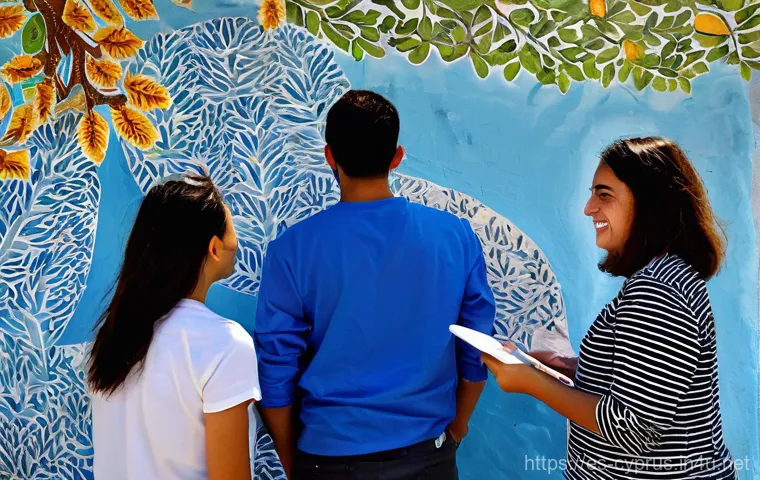 키프로스 재통합 논의 - **Prompt 1: A Unified Island, Blossoming Future**
    A vibrant, diverse group of young Cypriot adul...