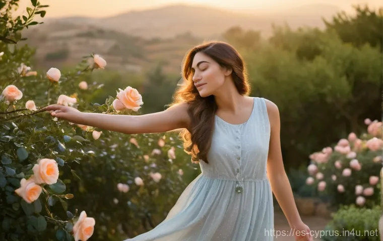 키프로스에서 만든 향수 - **Prompt 1: Serene Cypriot Sunrise Garden**
    A wide, picturesque shot of a serene Cypriot garden ...