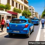 키프로스의 인구 분포 - A vibrant urban street scene in Nicosia, Cyprus during a busy day, showcasing diverse people walking...